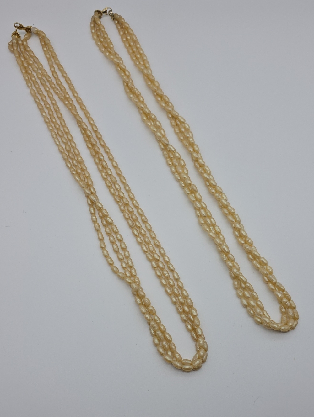 Lot Of 2 Classic Freshwater Pearl Multi-Strand Necklace - Cream